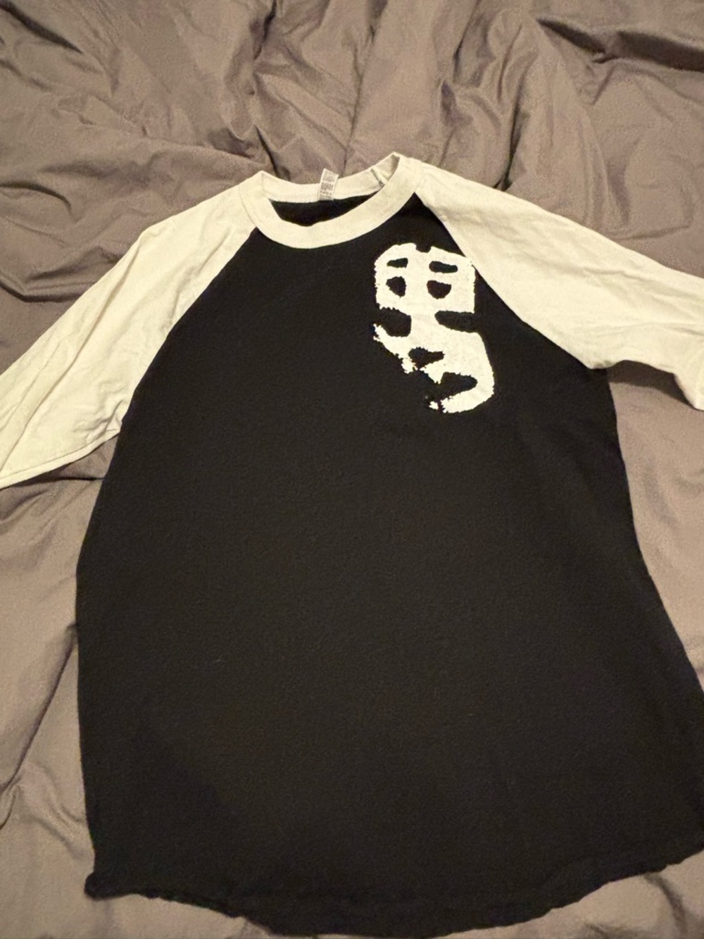 Taang! Records Slapshot Hardcore Black & White Raglan Baseball Tee - Picture 8 of 8